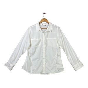 The North Face Womens Size XL White Long Sleeve Button Up Blouse with Vents EUC